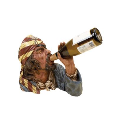 China OEM Viable Design Chinese Factory Pirate Resin Wine Bottle Holder for sale