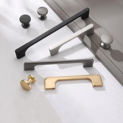 China Modern Luxury Black Gold Furniture Cabinet Zinc Alloy Door Handle for sale