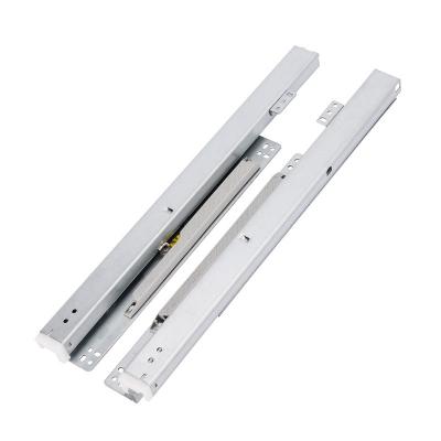 China 32mm System Hole Sideboard Three Section Slide Telescopic Slow Narrow Undermount Drawer Slides for sale