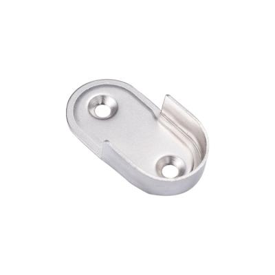 China Supply Furniture Parts Small Quantity Modern Custom Oval Tube Wardrobe Clothes Railing Support Clamp for sale