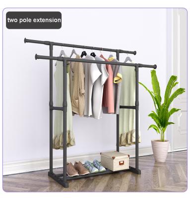 China Contemporary Metal Laundry Dryer Hanger Outdoor Dry Clothes Rack Double Pole Cloth Drying Rack With Wheel for sale