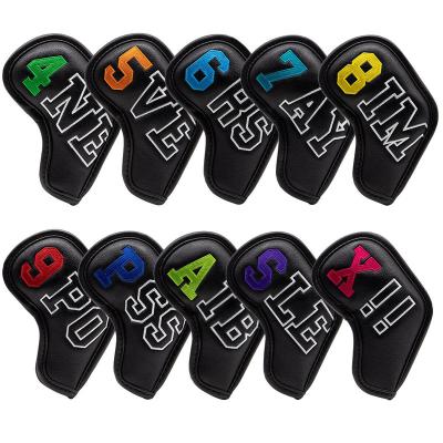 China Durable Custom Iron Headcovers Golf Logo Embroidery 10pcs Golf Club Covers Golf Iron Headcover for sale