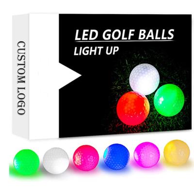 China Durable 6Pc Balls Custom Surlyn Package Led Flashing Glow Golf Ball for sale