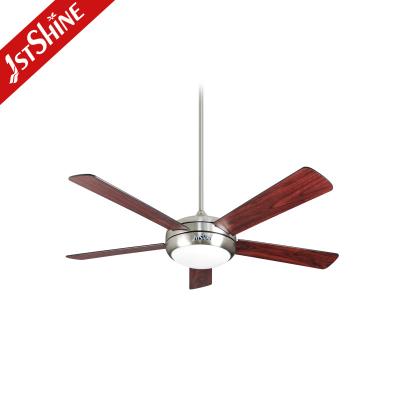 China Decorative Led Ceiling Fan 1stshine 52 Inch 5 Modern Plywood Board With Light And Remote Control for sale