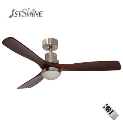 China Modern 52 inch hotel 1stshine low profile blades wood inverter bldc led ceiling fans with light for sale