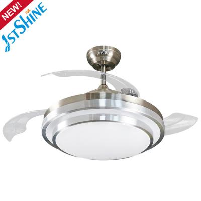 China 1stshine Foldable 42 Inch Modern Decorative Retractable Led DC Motor Ceiling Fan Light For Home for sale