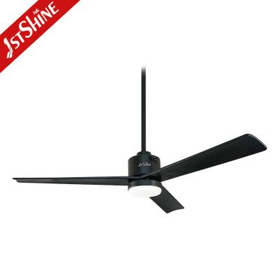 China 52 Inch 1stshine Function DC Reverse High Quality Wood Motor 3 Blades Black Ceiling Fans for sale