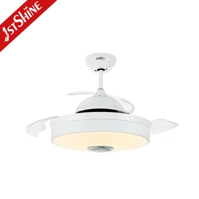 China 1stshine music speaker 42 inch modern smart music speaker retractable ceiling fan with light and remote for sale