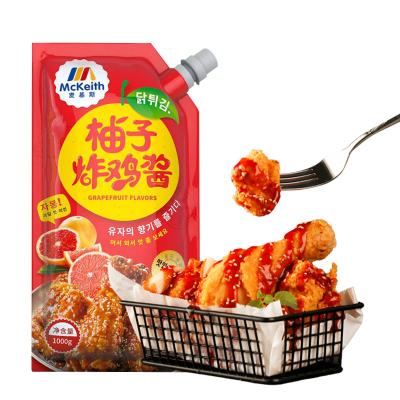 China Mckeith Grapefruit Flavor Fried Chicken Sauce Fruit Flavor Korean Beer Fried Chicken Sauce Red Color 1kg/12bags/carton Seasoning Sauce for sale