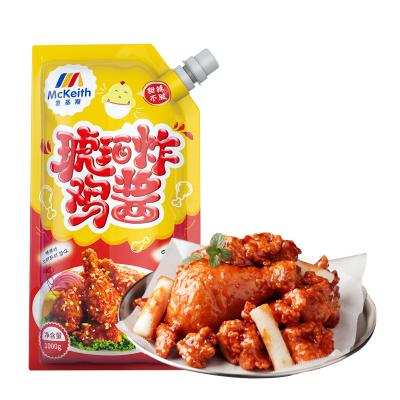 China Used for Fried Foods Fried Chicken Korean Sauce | 1 Kg Amber Fried Chicken Sauce 1 Kg/12 Bags/Asian Strong Flavor Korean Sauce Carton Sauce for sale