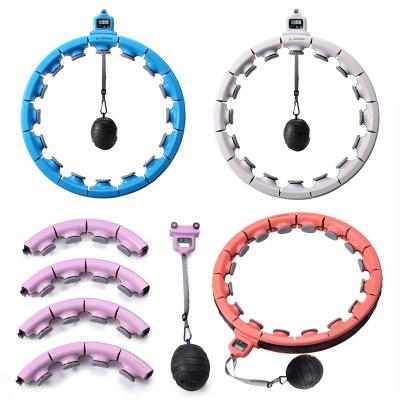 China Adjustable 16 Knots Lose Weight Exercise Circle Polynesian Dance Gym Equipment Wholesale Slimming Bodyweight Hooping Polynesian Dance Smart Ring for sale