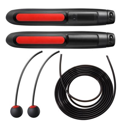 China Professional Smart Skipping Rope Fitness PVC Black Electronic Count Jump Rope With Counter for sale