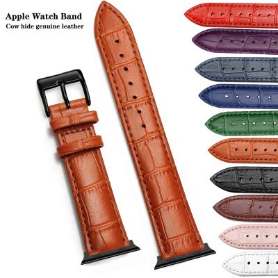 China Genuine Leather Apple Watch Band Fashionable Vintage Strap Zulu Loop Smart Watch Straps For Apple Watch Series 6 5 4 3 for sale