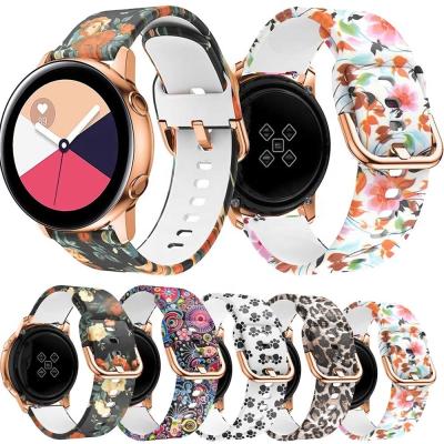 China 20mm Silicone Printing Silicone Watch Band For Samsung Galaxy Watch Active for sale