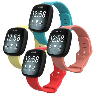 China Hot Selling Amazone Silicone Replacement Watch Band Fashion Sports Water Resistant For Fitbit Sense Strap For Fitbit Versa 3 for sale