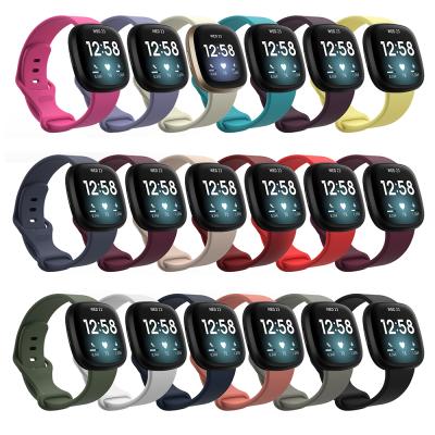 China Hot Selling Water Resistant Amazon Silicone Watch Band Fashion Sports For Fitbit Sense Replacement Strap For Fitbit Versa 3 for sale