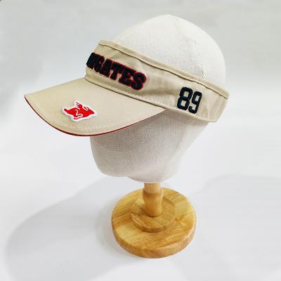 China Knit High Quality BSCI Wash Cotton Golf Visor Cap Adjustable Custom Logo Embroidery Sun Visor Hat for sale