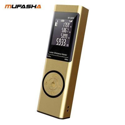 China MUFASHA W-60X 60m Type Mini Laser Distance Measure 51g/101*33*19mm Laser Distance Meter for sale