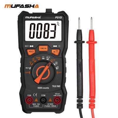 China MUFASHA P21D 6000 Multifunction DC/AC NCV RMS Count True Multimeter for Test Diode/Triode/Resistance/Temperature P21D for sale