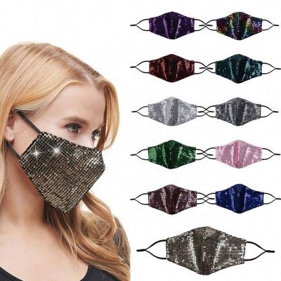 China Cotton / Sequin Custom Design Face Sequin Masquerade Maskes For Women for sale