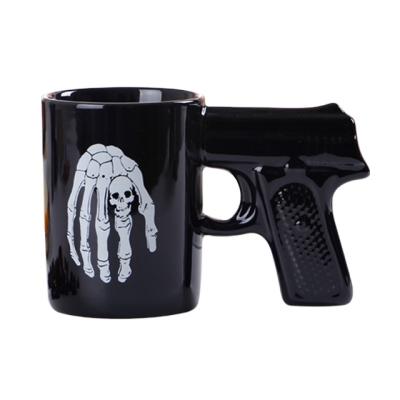 China Sustainable Gun 3D Handle Mug Ceramic Coffee Mugs for sale