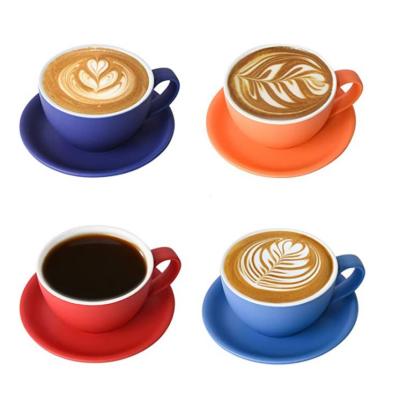 China Espresso Coffee Cups Jugood Coffee Cup And Viable Custom Colored Glazed Saucers Sets for sale