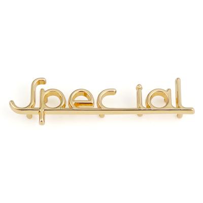 China Eco-friendly factory professionally manufacture brand logo metal letter logo metal logo for bag wallet for sale