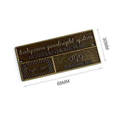 China Custom Bronze Embossed Metal Logo Label For Furniture, Europe Factory Kangsheng Metal Zinc Alloy Nameplate For Machine for sale