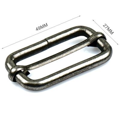 China Wholesale 1.5Inch 38mm Slip Metal Eco-friendly Tri Buckle, Bag Center Bar Metal Buckle Strap Adjust To Backpack for sale