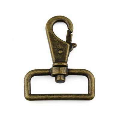 China Eco-Friendly Backpack Accessories Alloy 1.5 Inch Swivel Bronze Spring Metal Snap Dog Hook For Bag for sale