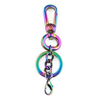 China Factory Eco-friendly Fashion Raibbow Color Custom Metal Swivel Snap Hooks Directly, Metal Sanp Hook With Chain And Key Chain for sale