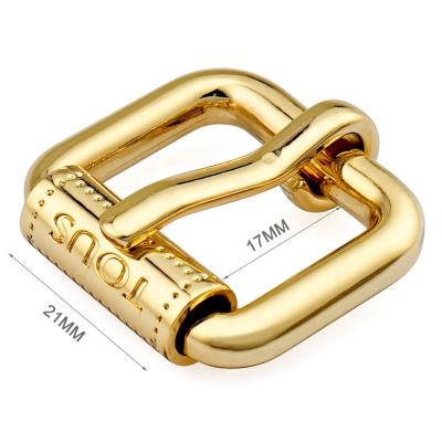 China Custom Engraved Metal Roller Pin Buckle Logo Zinc Alloy Nickel Free, Wholesale Nickel Free Gold Plated Metal Roller Pin Buckle For Handbags for sale