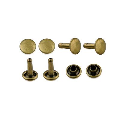 China Wholesale antique double layer metal brass rivet nickel free for shoes garment, handbag decoration rivet for sale