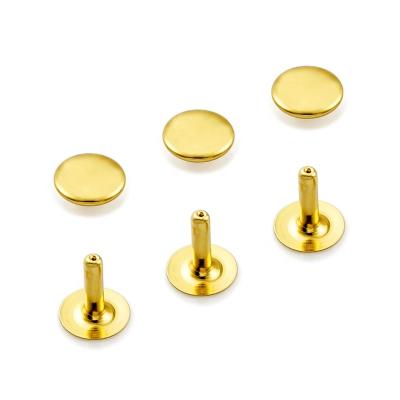 China Durable Single Bag Accessories 12Mm Cap Rivet , Custom Metal Gold Rivet For Handbags for sale