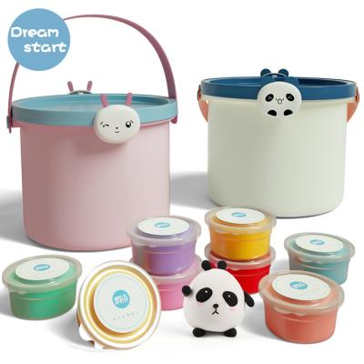 China Educational DIY Toy Set 24 Colors Air Dry Clay Magic Clay Set For Kid Handmade DIY In Bucket Storage Box Animal Gift Box for sale