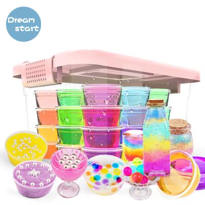 China Educational DIY Toy Set 24 Colors DIY Mud 6 Colors Air Dry Clay 12 Crystal Balls Set For Kids Handmade Toys With Tools And Accessories for sale