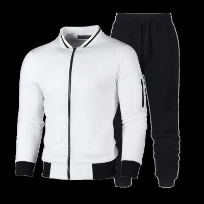 China Breathable Men Long Sleeve Hooded Leisure Zipper Sports Set Two Piece Long Cardigan Jacket Pants 2 Pieces Tracksuits for sale