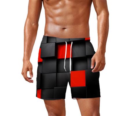 China Cool Diamond Pattern Street Shorts Men's 3D Printed Loose Drawstring Shorts Summer QUICK DRY Shorts Comfortable Casual Pants for sale