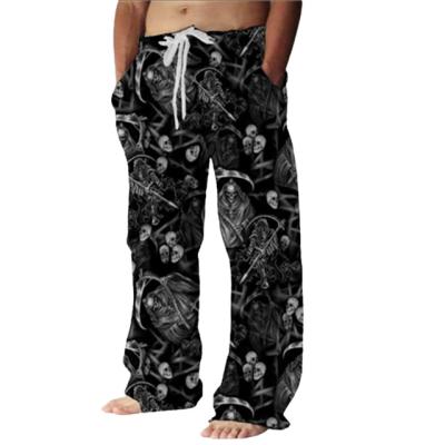 China 2022 Men's Breathable Pants 3D Printed Fun Skull Pattern Pants Streetwear Unisex Casual Sweatpants for sale