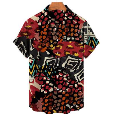 China 2022 Men's Anti-Pilling Clothing 3D Hawaiian Shirt Men Fashion Cashew Geometric Print Shirts Straight Shirt For Mens Tops for sale