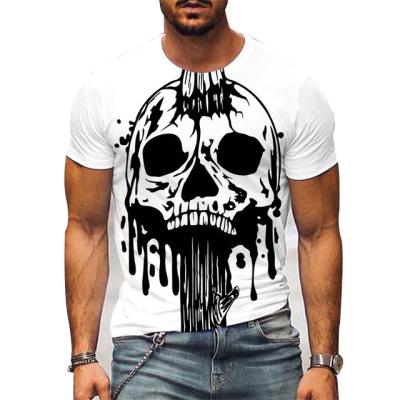 China Hot Sale Summer QUICK DRY Fashion Handsome Men's 3D Skull Print T-shirt O-neck Short Sleeve Pullover 2022 Casual T Shirt Men for sale