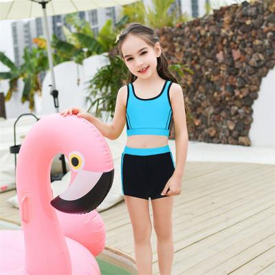 China QUICK DRY Kid Crop Top and Shorts Kids Babies Sports Swimwear Kids Bikini Beach Sport 2 Piece Swimsuit for sale