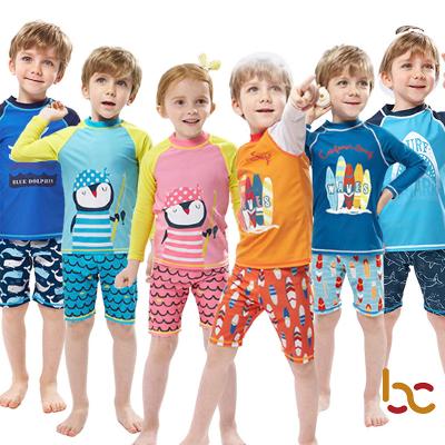 China European Korean Style Kids Plus Size Swimwear Sun Protection Long Sleeve Shorts Beach Wear Little Boys And Girls Swimsuit For Kids for sale