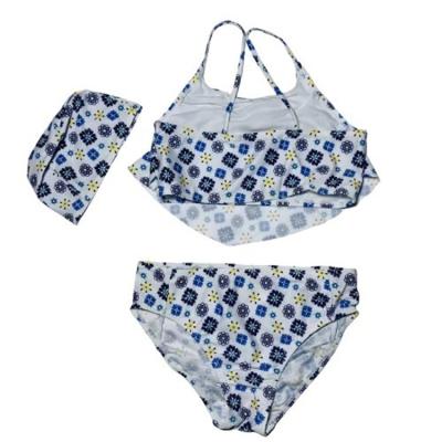 China QUICK DRY Printing Girls Bikini Triangle Beach Wear Snowflake Swimsuit Two Piece 3 Piece Swimsuit Set For Girl for sale