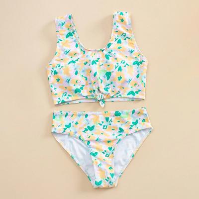 China Wholesale Fresh Little Girl QUICK DRY 2 Pieces Floral Swimwear Children Swimwear Children Print Swimwear for sale