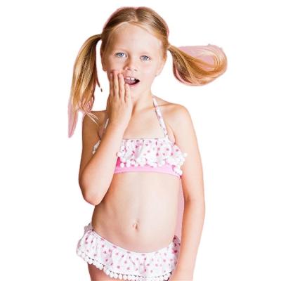 China QUICK DRY Summer Bandeau Ruffle Crop Top Ruffles 2 Piece Toddlers Swimwear Shorts Baby Girl Swimsuit for sale