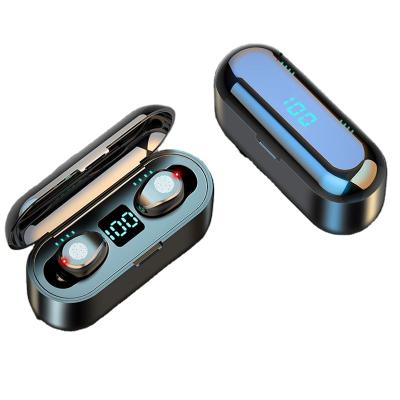 China With Hot Selling Blue Power Bank Tooths Earbuds With Power Bank LCD Display BT Earbuds Earphone F9-34 Tws Wireless Headphones for sale