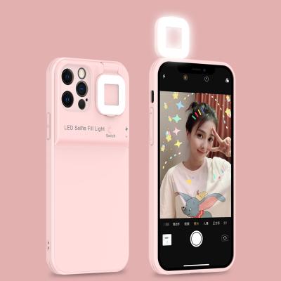 China 2021 Shockproof Luxury Fashion Light Up Phone Case For iphone 12 Dimmable Soft Led Glitter Light Phone Case for sale