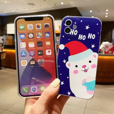 China 2021 Anti-fall Christmas cover mobile bear printing phone case new phone cover for iphone13 pro Max Phone Case for sale