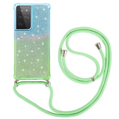 China Shockproof Silicone Lanyard For Samsung Galaxy S21 Strap Adjustable Necklace Phone Case For Samsung Galaxy S10 S10E for sale